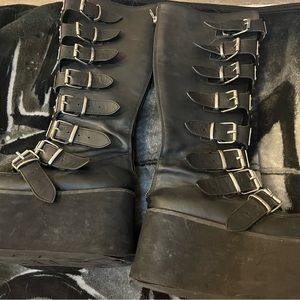 Demonia knee high platform boots